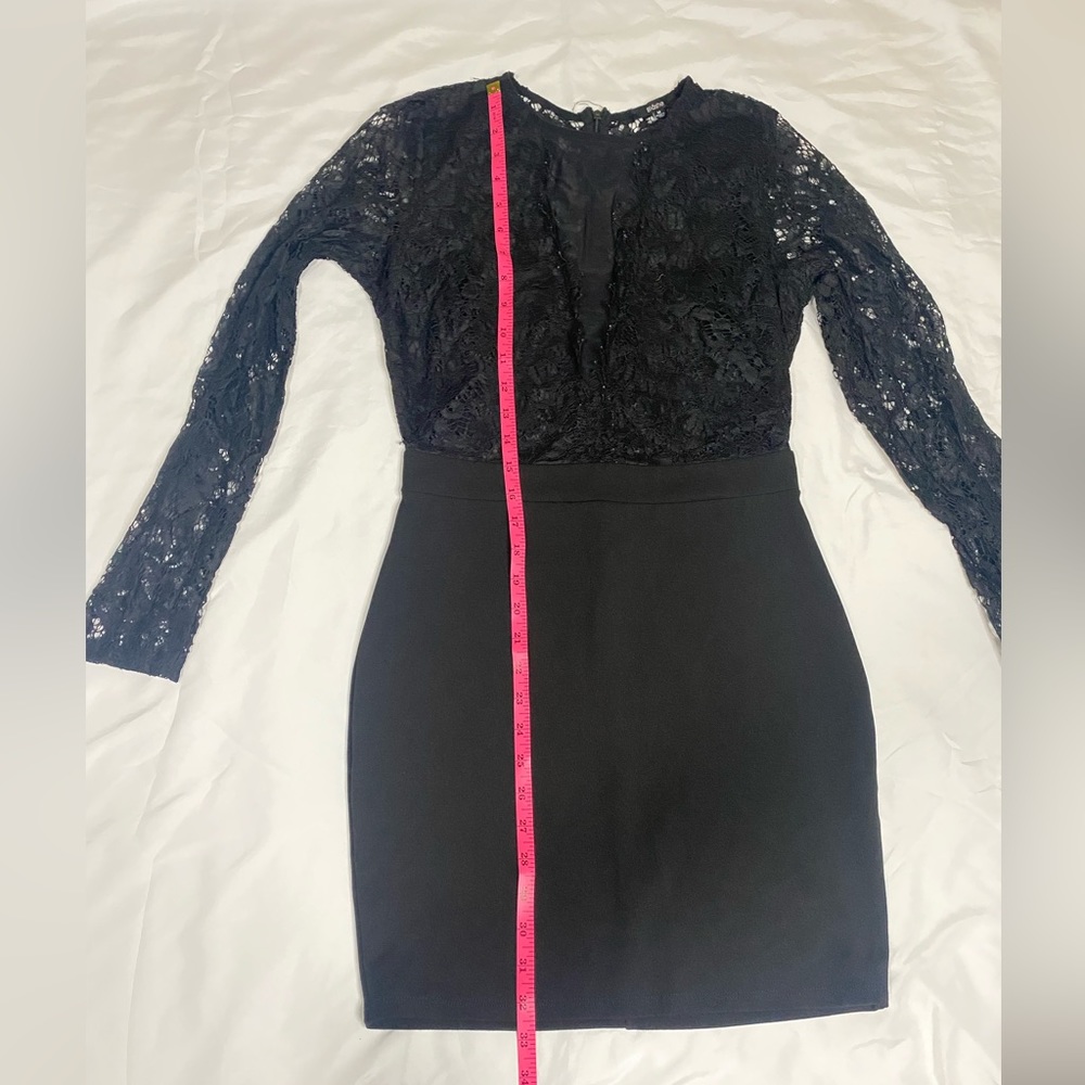 Black Lace top body con dress size M - Picture 3 of 6